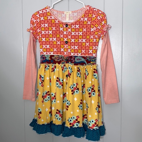 Matilda Jane Annika Girl’s Long Sleeve Twirl Floral Ruffle Dress Size 10 - Picture 1 of 14